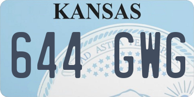 KS license plate 644GWG