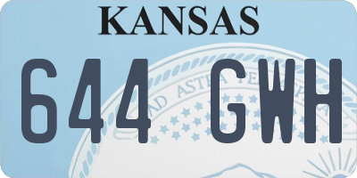 KS license plate 644GWH