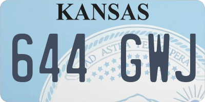 KS license plate 644GWJ