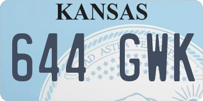 KS license plate 644GWK