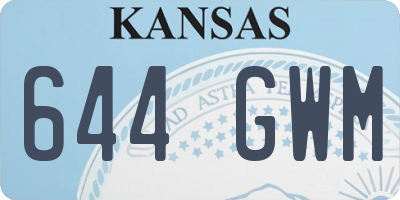 KS license plate 644GWM
