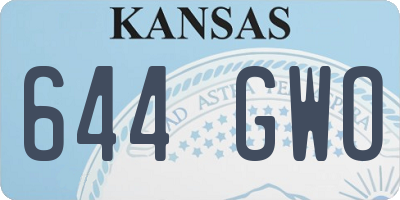 KS license plate 644GWO