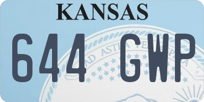 KS license plate 644GWP