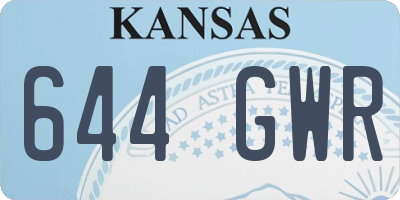 KS license plate 644GWR