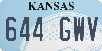 KS license plate 644GWV