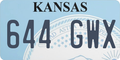 KS license plate 644GWX
