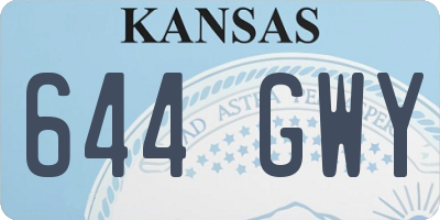 KS license plate 644GWY