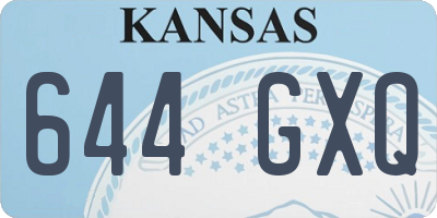 KS license plate 644GXQ