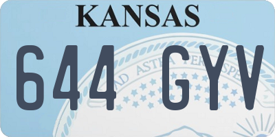 KS license plate 644GYV