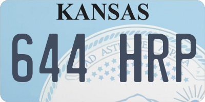 KS license plate 644HRP