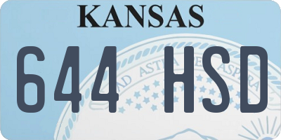 KS license plate 644HSD