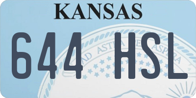KS license plate 644HSL