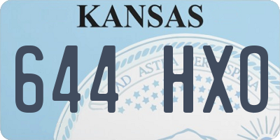 KS license plate 644HXO