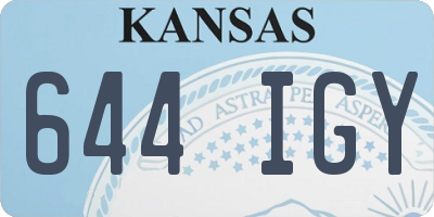 KS license plate 644IGY