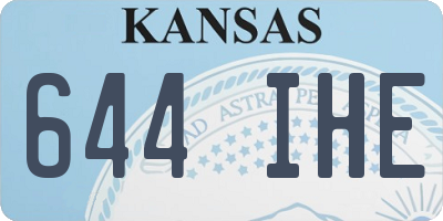 KS license plate 644IHE
