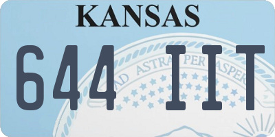 KS license plate 644IIT