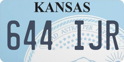 KS license plate 644IJR