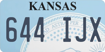 KS license plate 644IJX