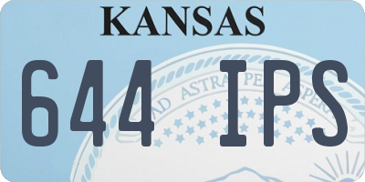 KS license plate 644IPS