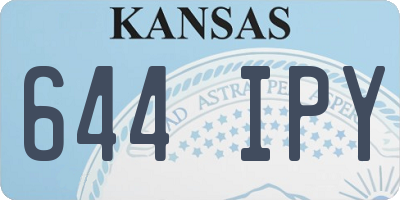 KS license plate 644IPY