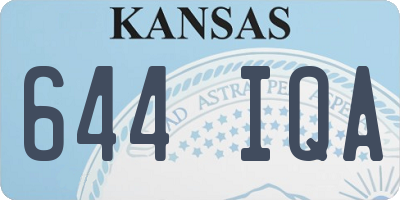 KS license plate 644IQA