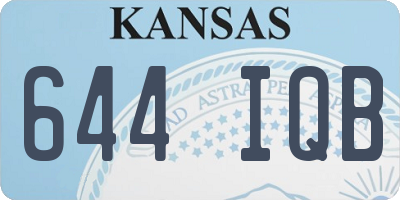 KS license plate 644IQB