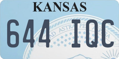 KS license plate 644IQC