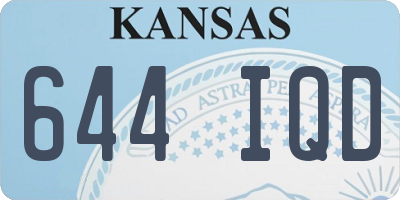 KS license plate 644IQD