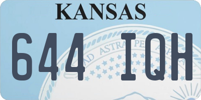 KS license plate 644IQH