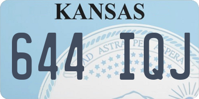 KS license plate 644IQJ