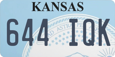 KS license plate 644IQK