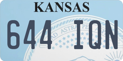 KS license plate 644IQN