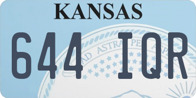 KS license plate 644IQR