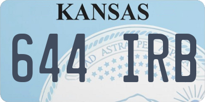 KS license plate 644IRB