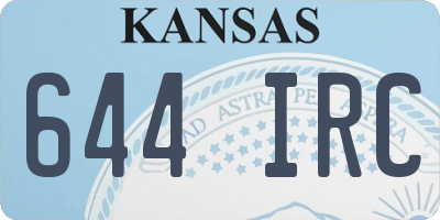 KS license plate 644IRC