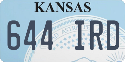 KS license plate 644IRD