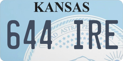 KS license plate 644IRE