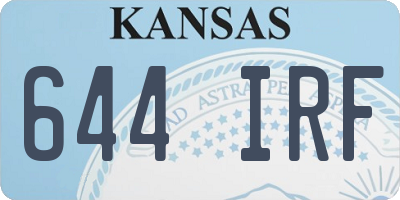 KS license plate 644IRF