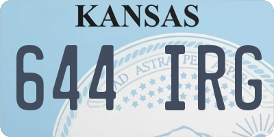 KS license plate 644IRG