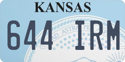 KS license plate 644IRM