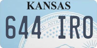 KS license plate 644IRO