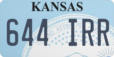 KS license plate 644IRR
