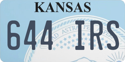 KS license plate 644IRS