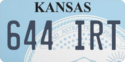 KS license plate 644IRT