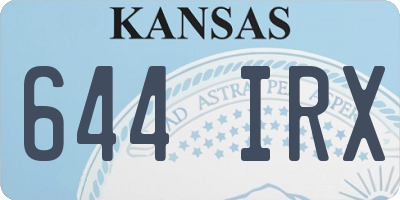 KS license plate 644IRX