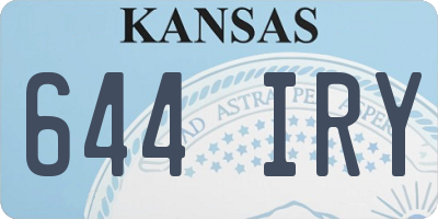 KS license plate 644IRY