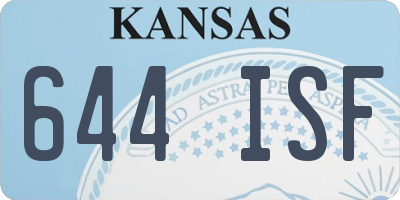 KS license plate 644ISF