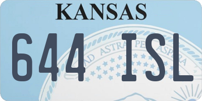 KS license plate 644ISL
