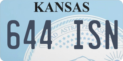 KS license plate 644ISN