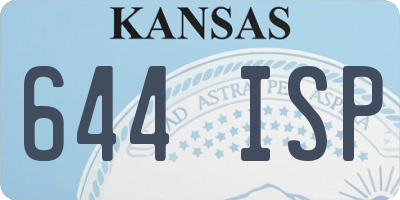 KS license plate 644ISP